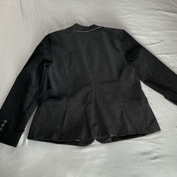 Charter Club Velveteen Blazer Jacket Black Women’s Size Petite 16 Edgy Corporate - Picture 11 of 12
